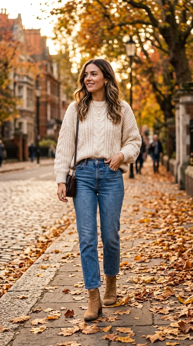 Cozy Sweater with Classic Jeans