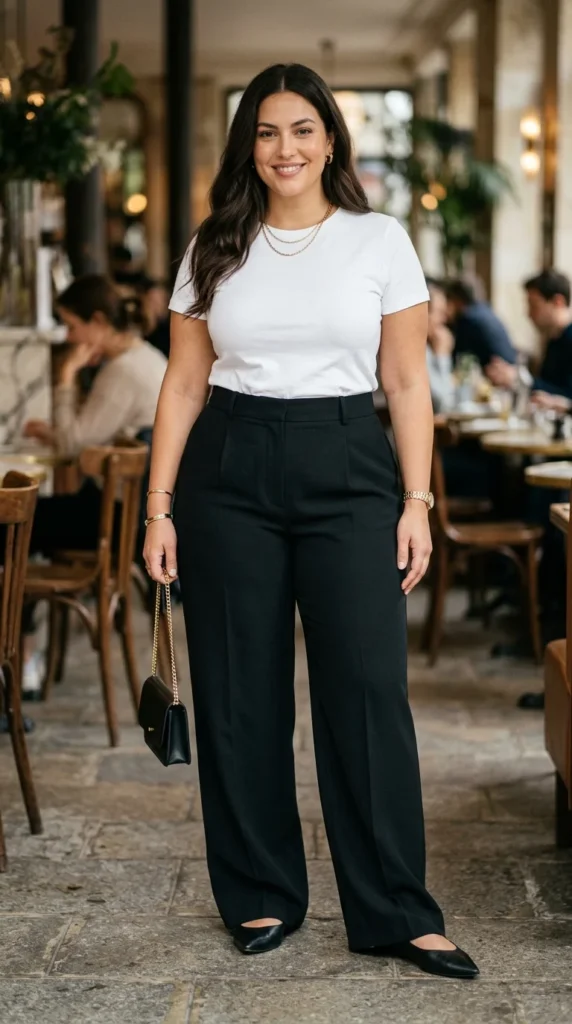 1. High-Waisted Wide-Leg Trousers