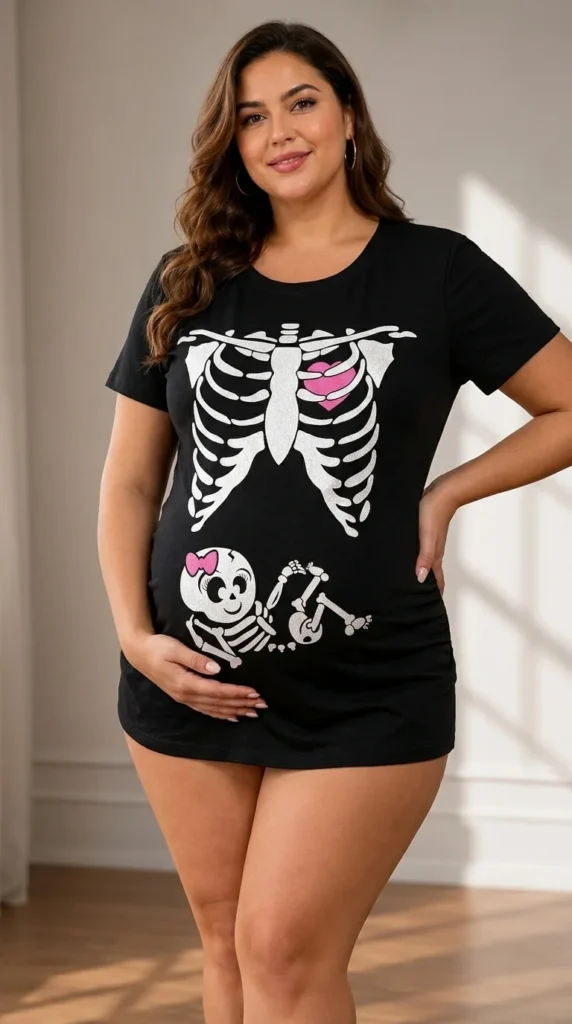 1. Maternity Skeleton Baby Halloween Pregnancy
