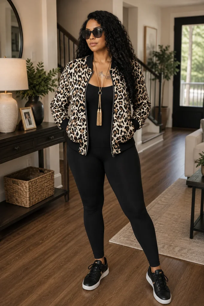 10. Street-Smart Animal Accent Zip Jacket