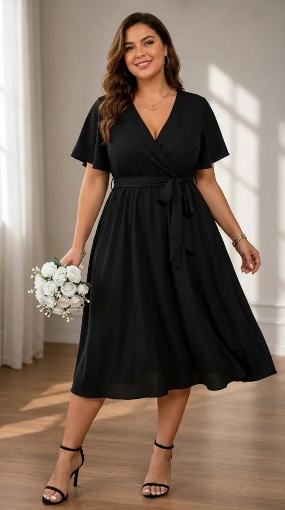 10. The Wrap V-Neck Belted Flowy Midi