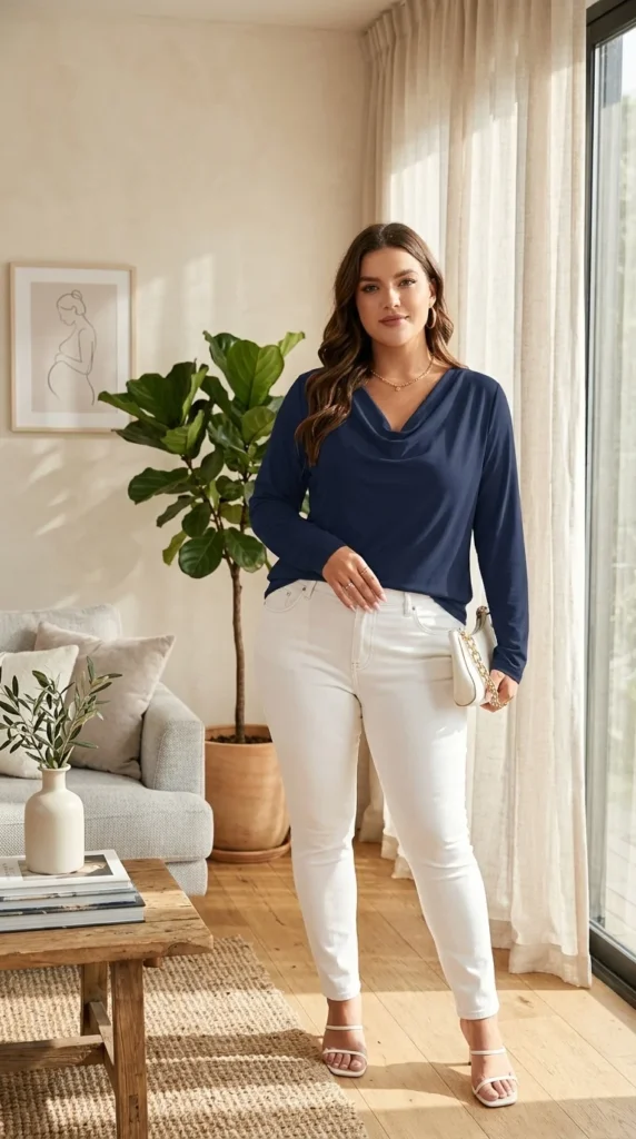 11. Drape-Front Cowl Neck Top