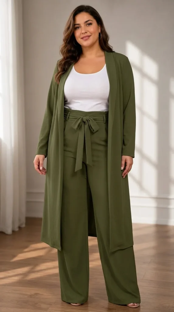 11. IyMoo Stretchy Single-Breasted Belted Blazer Set