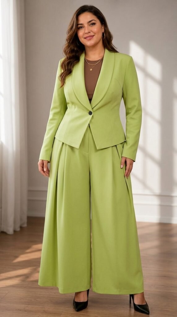 11. Trendy V-Neck Oversized Pantsuit Set