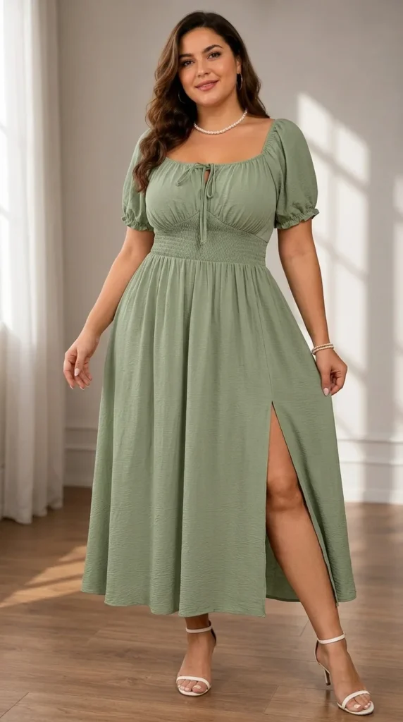 12. The Tie-Front Smocked A-Line