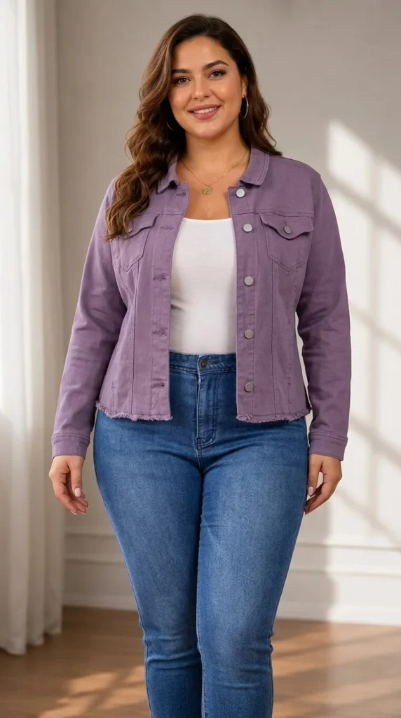 12. Trendy Frayed Hem Denim Jacket