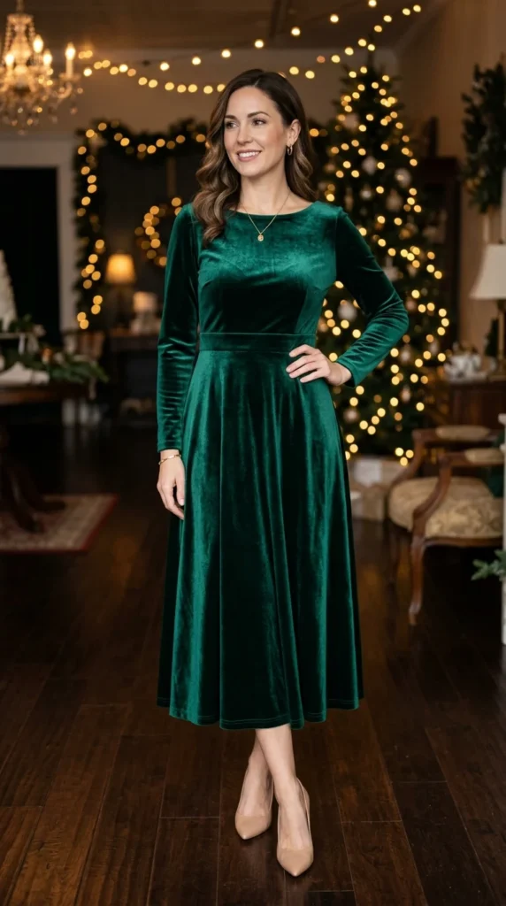 2. Elegant Velvet Dress