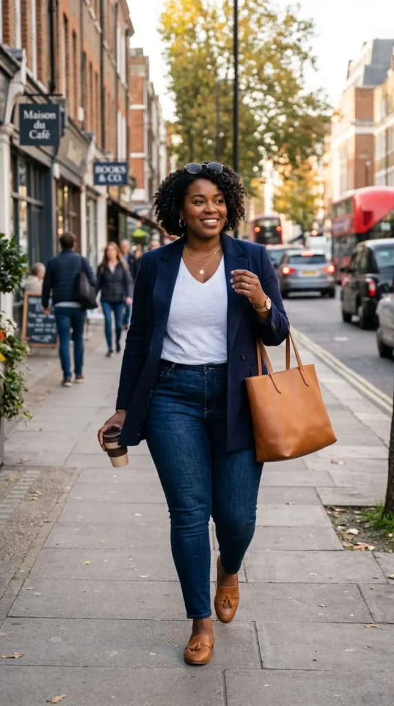 2. Structured Blazers and V-Necks