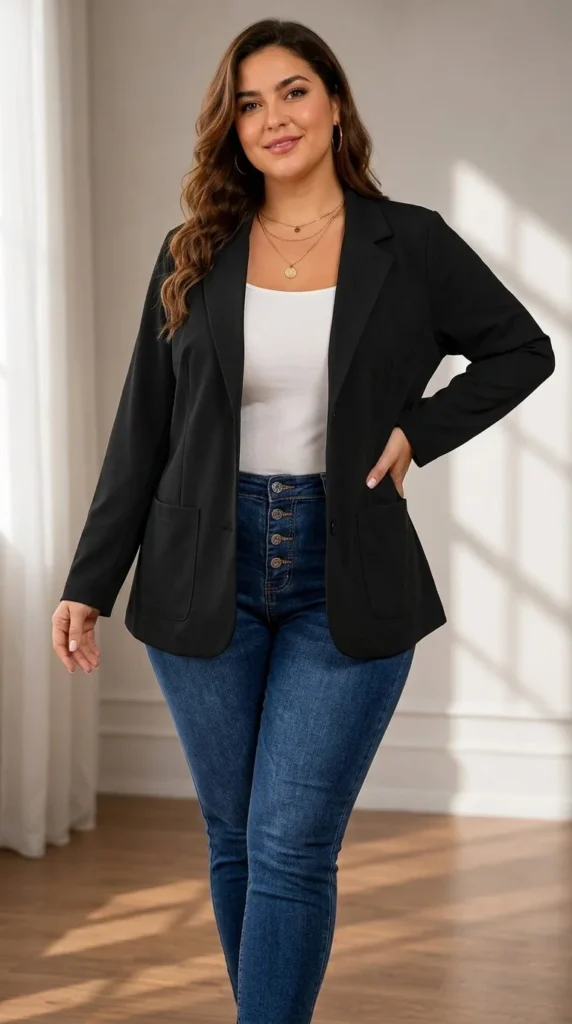 2. Tailored Button Closure Casual Work Blazer