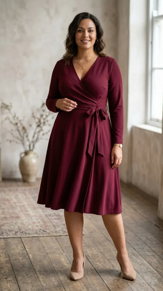 2. Wrap Dresses with V-Necks