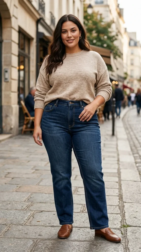 3. Classic Dark-Wash Straight Jeans