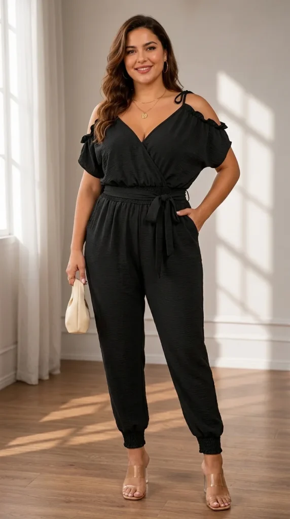 3. Flirty Cold-Shoulder Summer V-Neck Romper