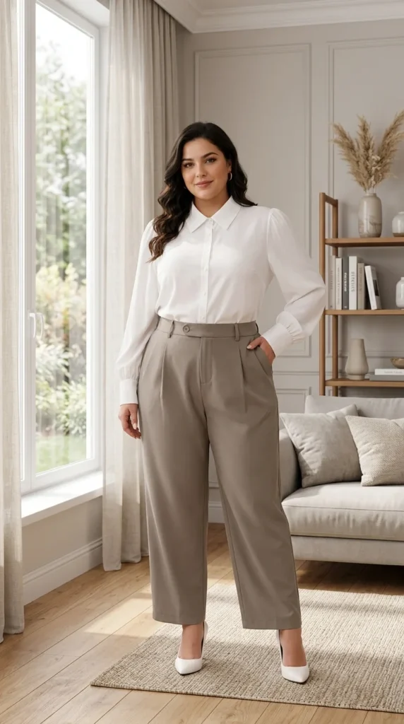 3. High-Waist Straight Leg Comfort Outfit