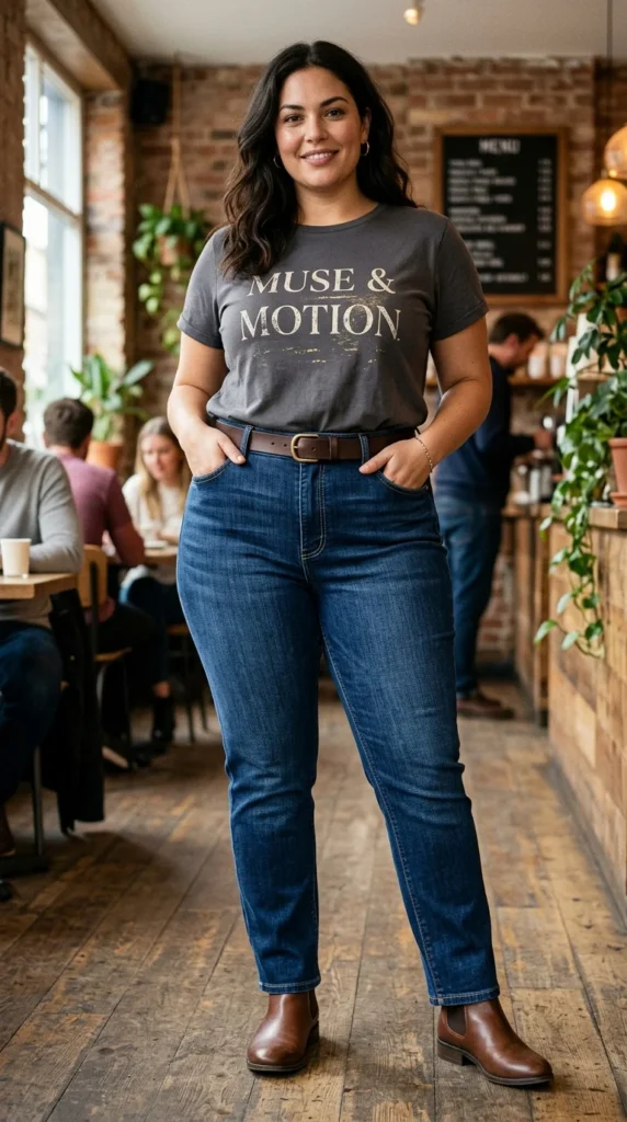 3. High-Waisted Jeans with Hidden Elastic Inner Bands