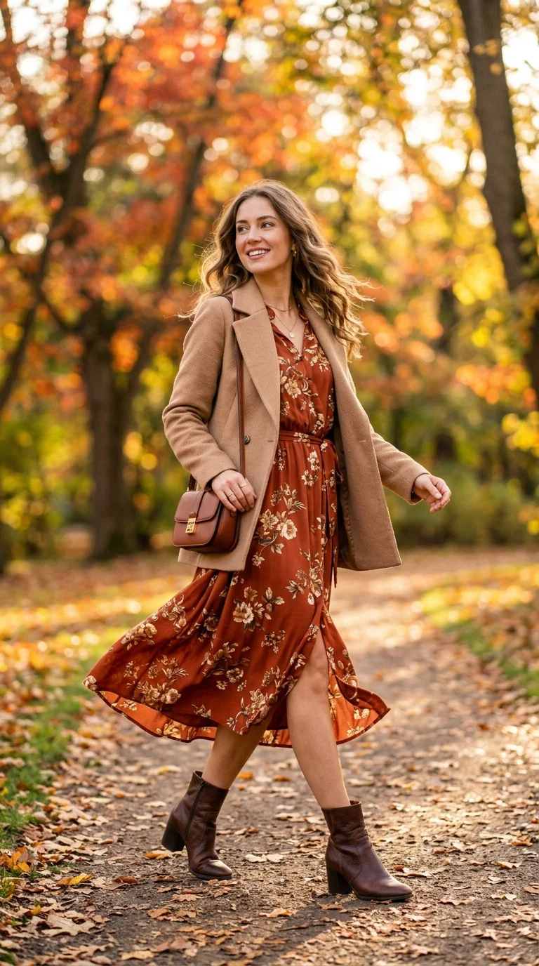 3. Midi Dress with Boots