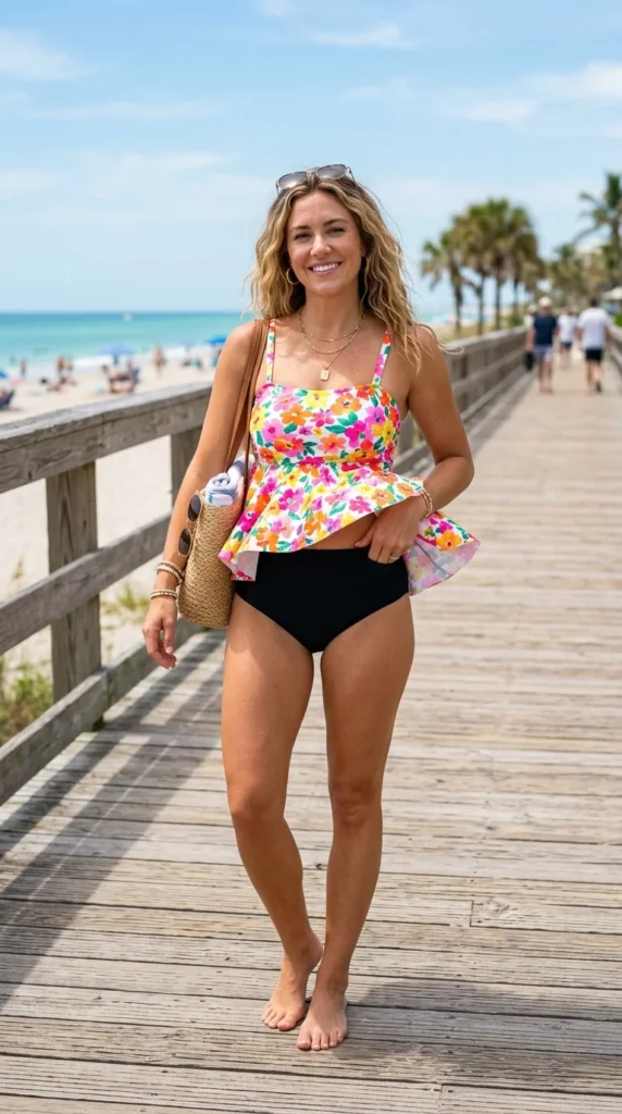 3. Peplum Tankini Tops