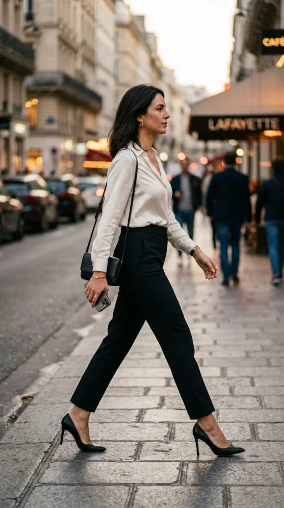 4. Pick High-Rise Pants with Built-In Boning