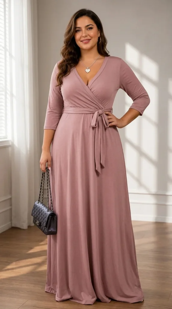 4. The Belted 34 Sleeve Printed Maxi