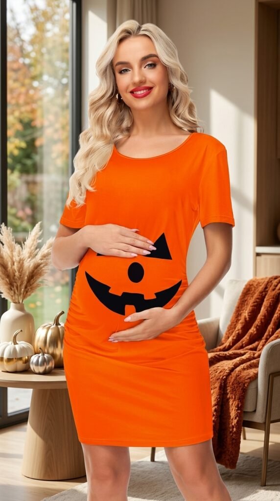 5. Deerose Pregnant Holiday Party Mini Dress 