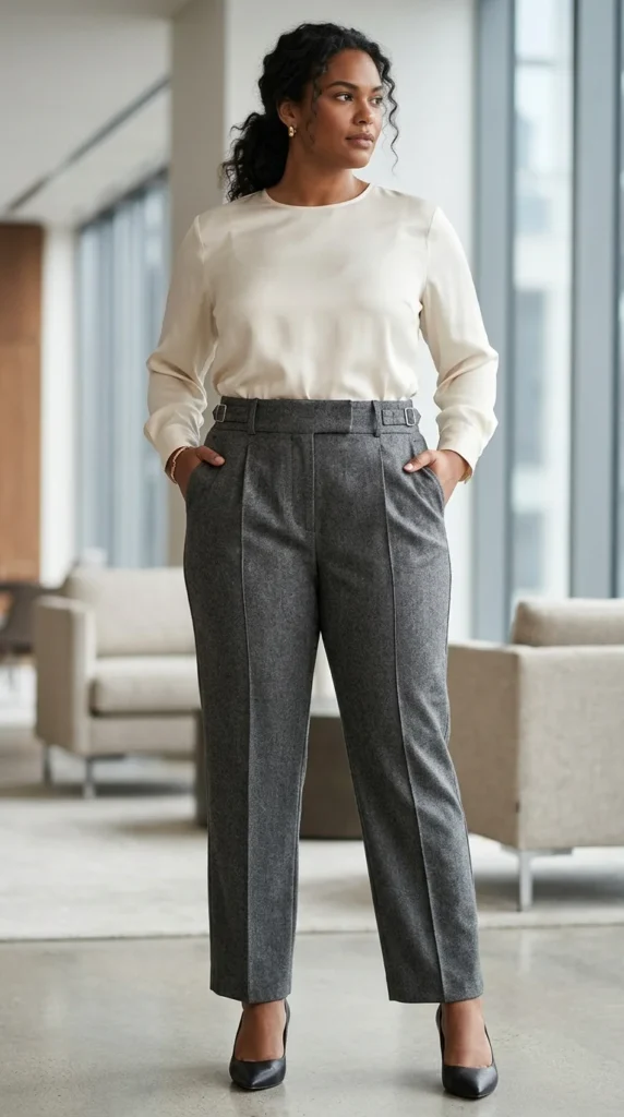 5. High-Rise Tailored Trousers with Side Tabs
