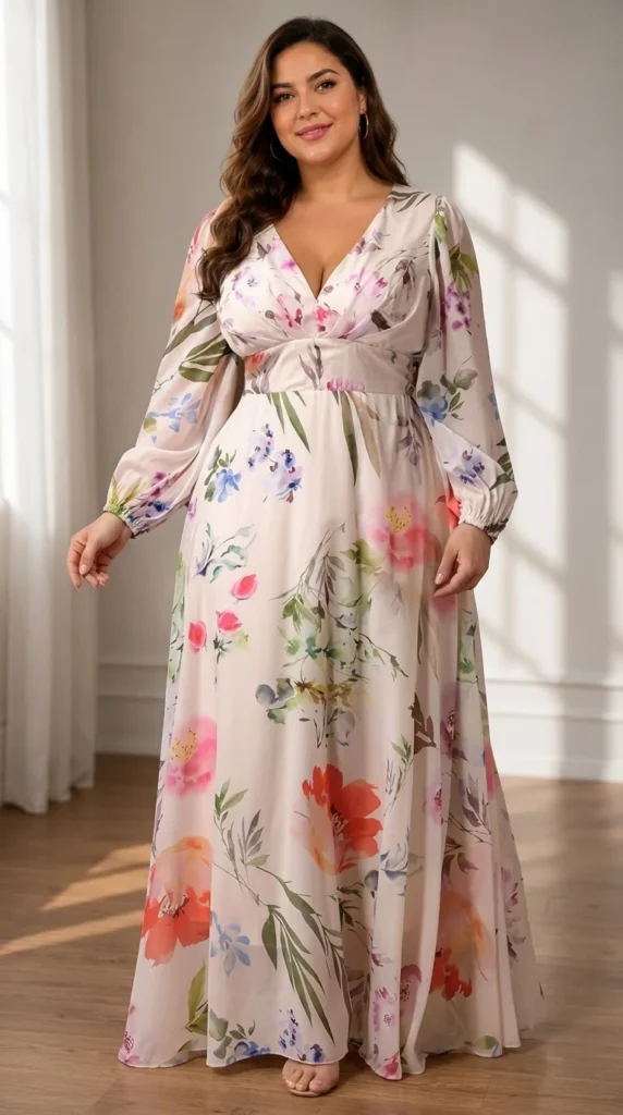 5. The Autumn Floral Elegant Long Sleeve