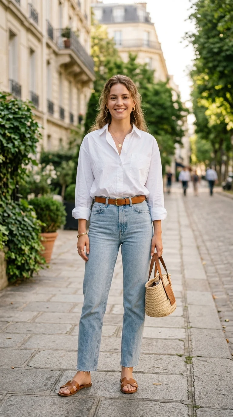 7. Keep It Simple with a White Shirt and Jeans