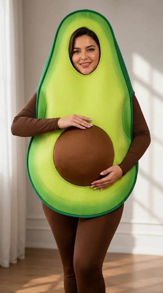 7. Skicuff Maternity Halloween Avocado Costume