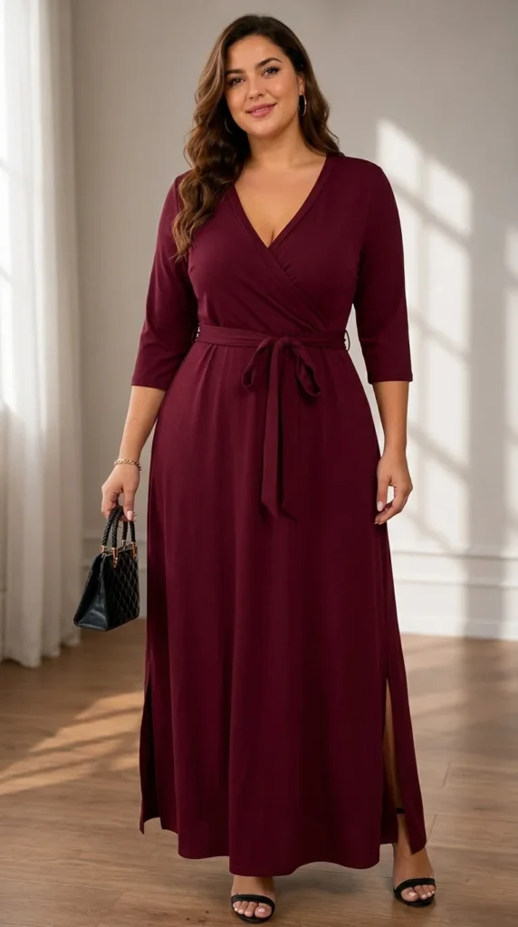 8. Belted V-Neck Flowy Maxi Dress with Pockets