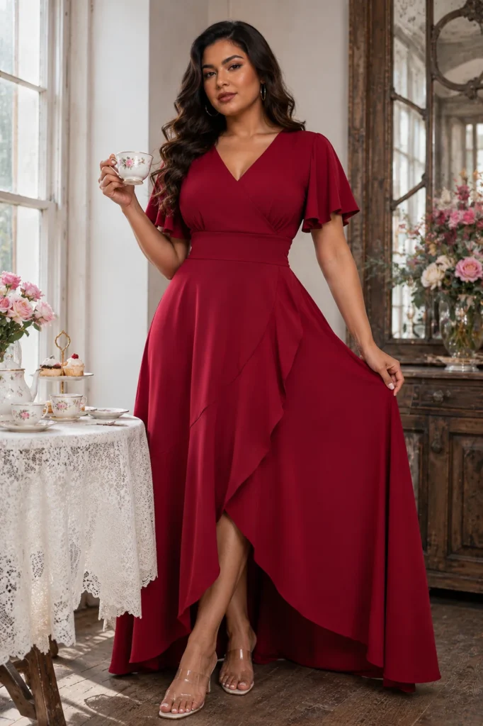 8. Elegant V-Neck Evening Gown Dress