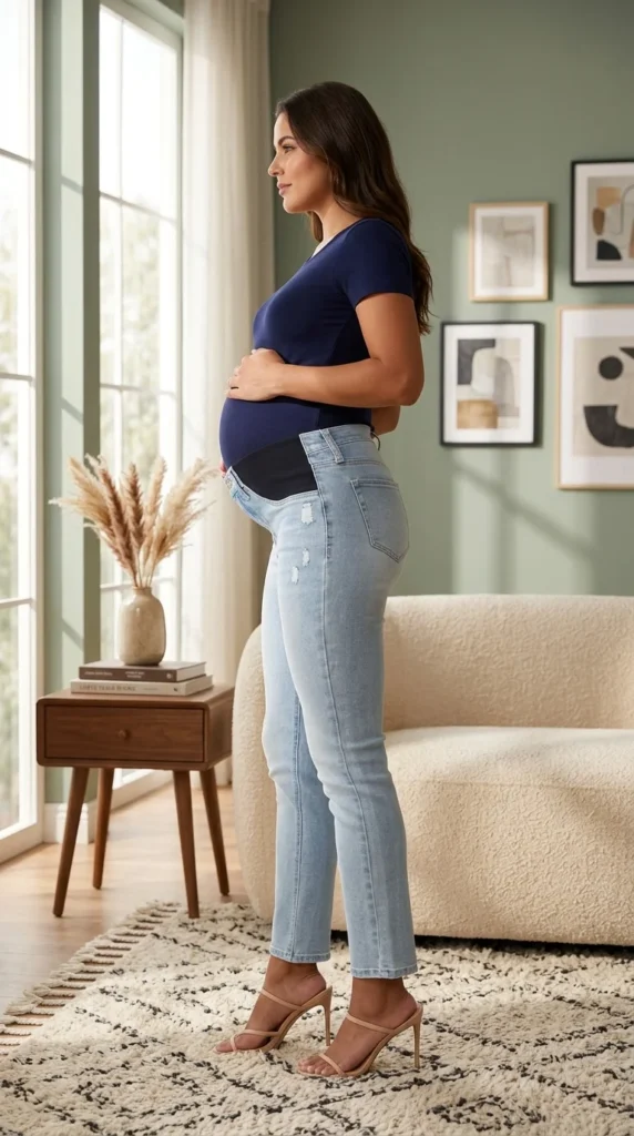 9. Savi Parker Under-Belly Straight Leg Elastic Maternity Jeans (2)