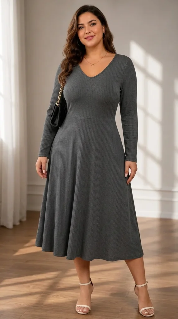 9. The Cozy Ribbed Knit Sweater Dress