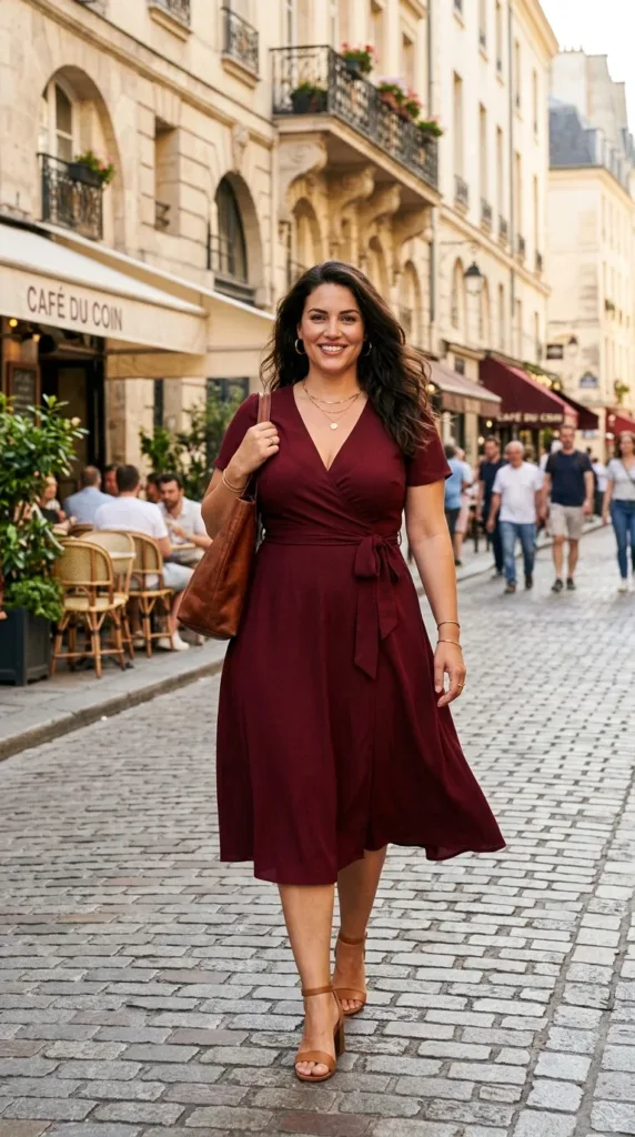 1. Wrap Dresses with V-Necklines