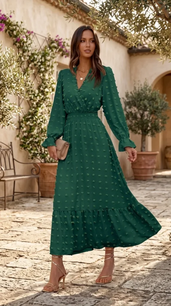 3. The Dreamy Swiss Dot Tiered Maxi