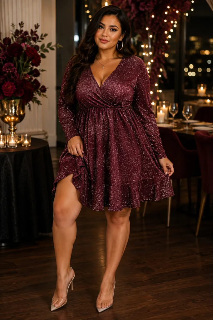 5. The Golden Hour Glitter Cocktail Dress