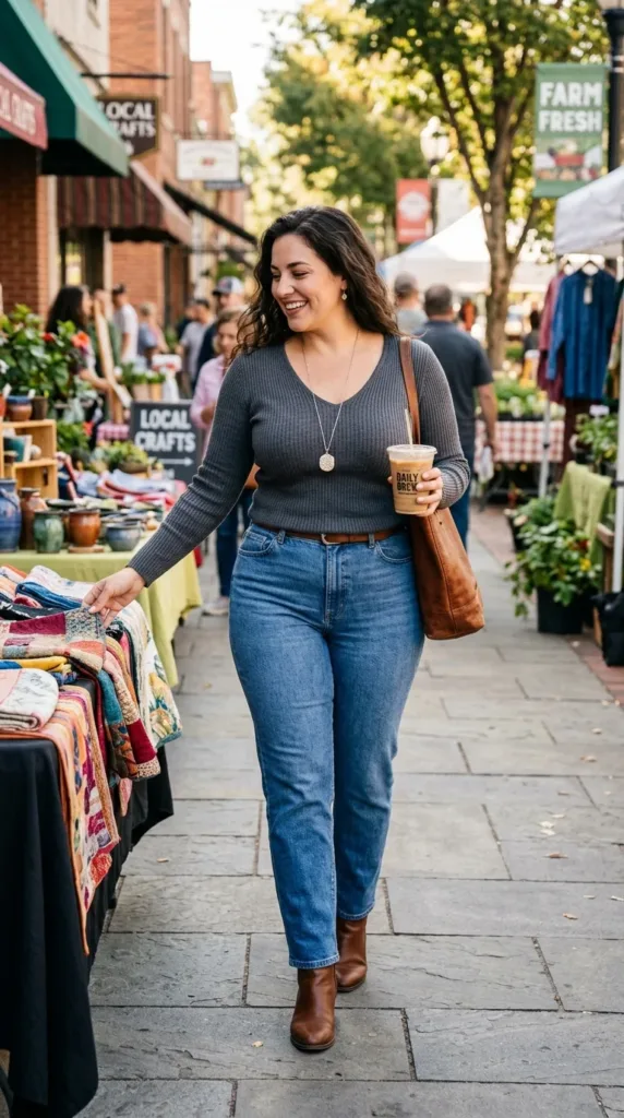 5. V-Neck Ribbed Knit Tops