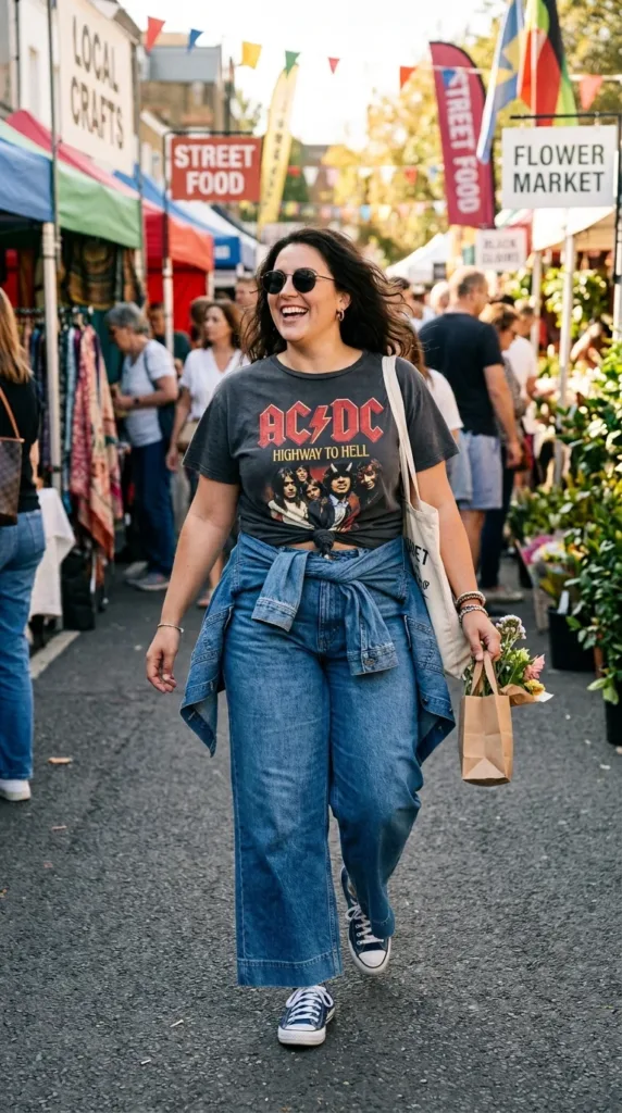 6. Graphic Tees with Front Tucks