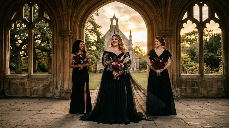 Stunning Plus Size Black Wedding Dress