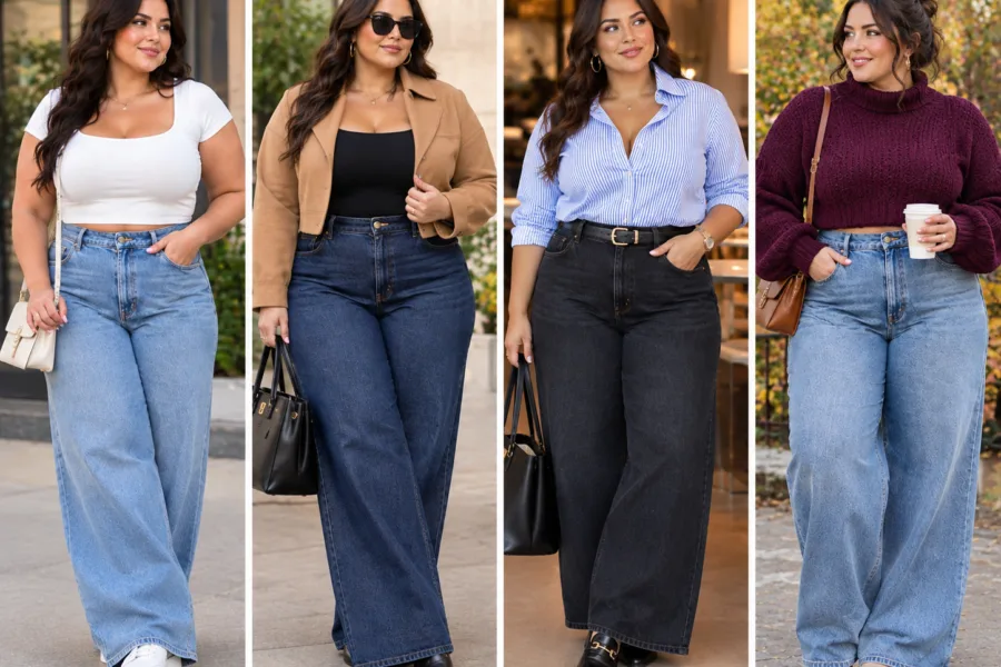 Wide-Leg Jeans Plus Size